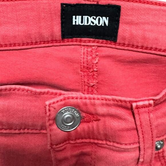 HUDSON Nico Mid-Rise Skinny Ankle Stretch Jeans in Nantucket Red Size 30 - Picture 6 of 7